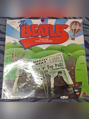 The Beatles Featuring Tony Sheridan Vintage LP Cover - Colorful Illustration